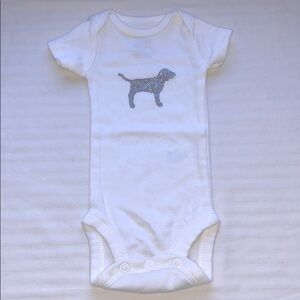 Handmade Custom Glitter Dog Onesie Newborn Size